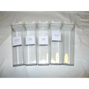 Flip Lock Airtight Food Storage Containers - 3" Square 1.8l 1800ml - Set of 5